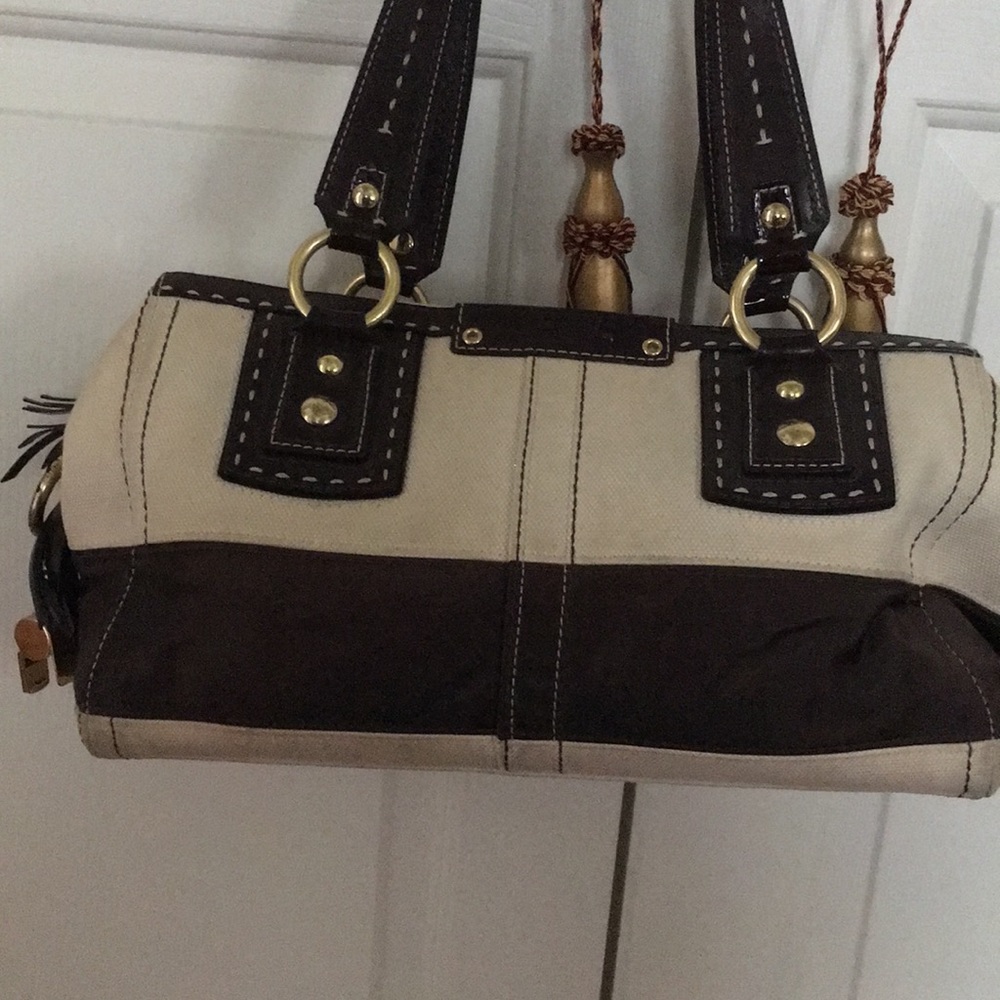 Linen coach satchel